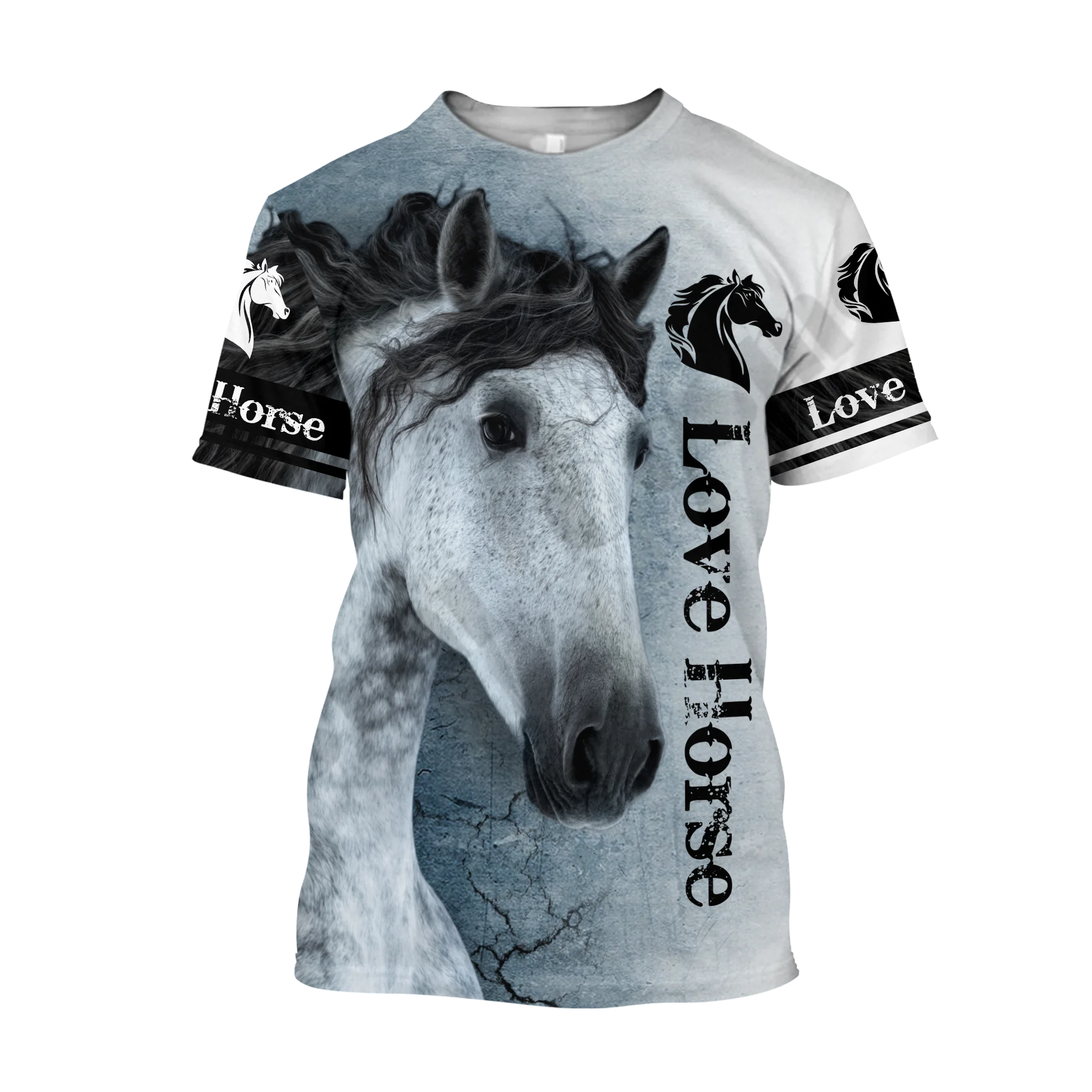 Fashion New Hot 3D Animal Horse Print T-Shirt for Men\'s and Women\'s Horse Racing Harajuku Streetwear Short Sleeve Oversized Tops