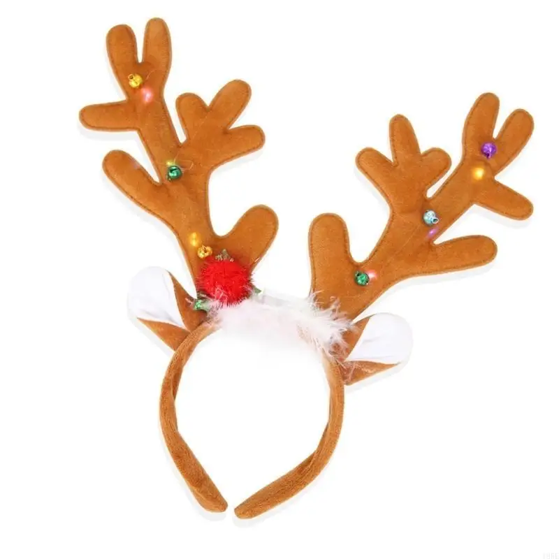 195E LED Giáng Sinh Tuần Lộc Dây Đội Đầu Cho Mọi Độ Tuổi Đảng Phụ Kiện Phát Sáng Hairhoop Lễ Hội Băng Đô Quấn Tóc Theo Mùa Ngày