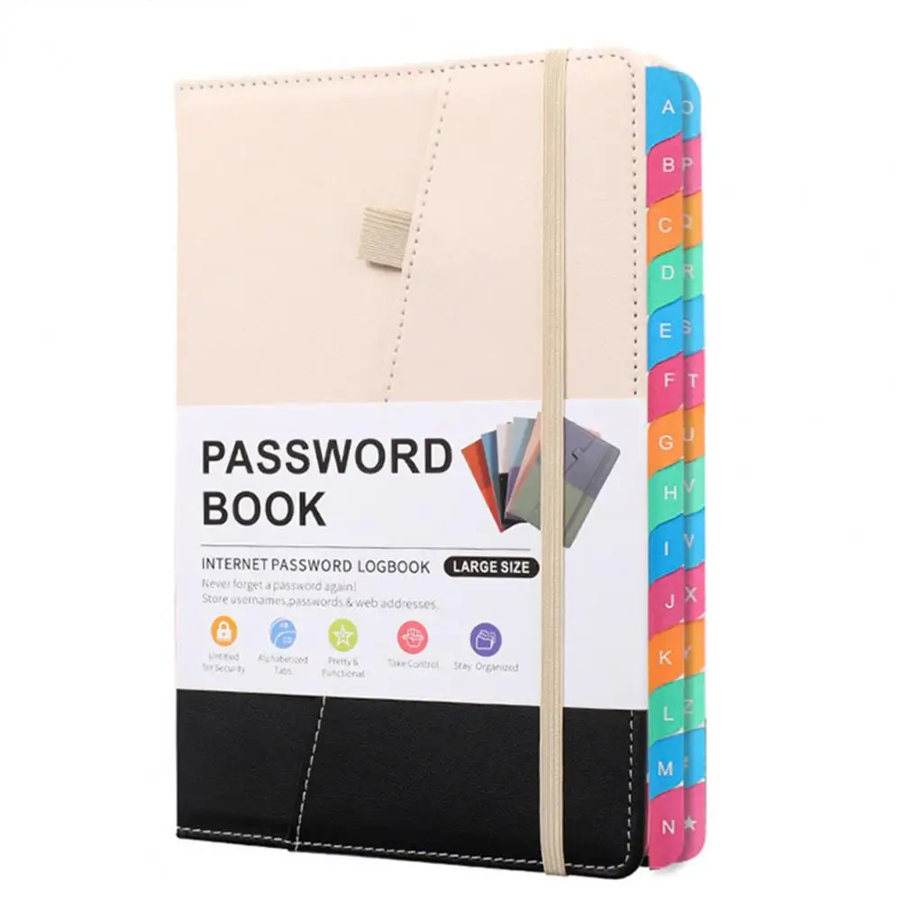 Log Notebook Beveiligde Organizer Hardcover Logboek Voor Internet Website Voor Wachtwoorden