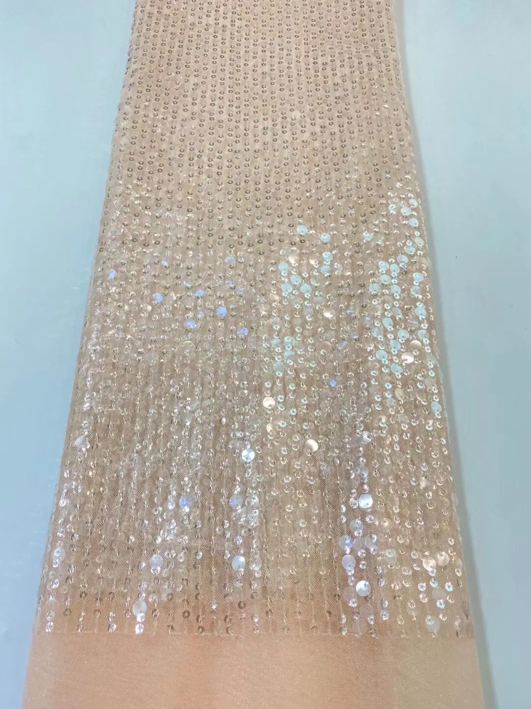 

Nigerian Lace Fabric S-1211688 High Quality African Tulle Sequins Lace Fabric Luxury Lace Fabrics Bridal
