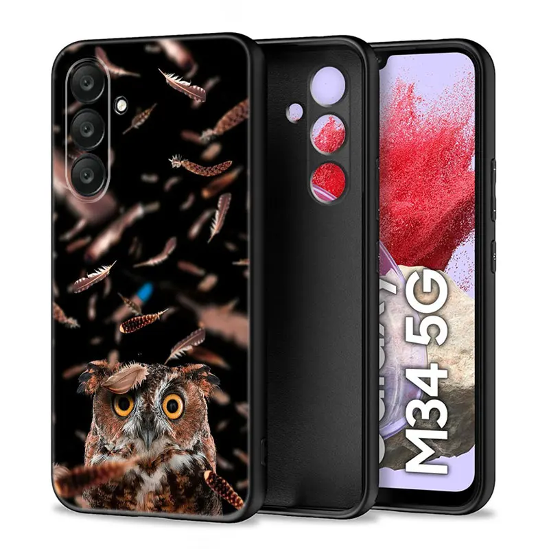 Funda de teléfono bonita de búho Animal para Samsung Note 10 Lite 20 Ultra M04 M13 M32 4G M14 M15 M23 M33 M34 M42 M52 M53 M54 M55 5G M11 M12