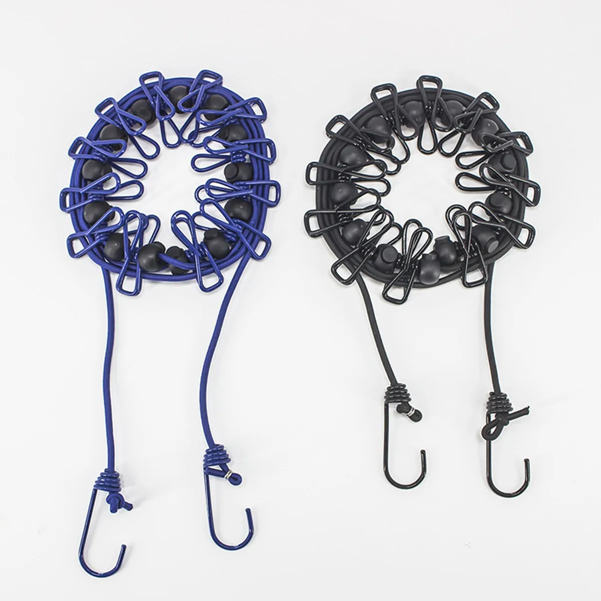 1Pcs Outdoor Clothesline Heavy Duty Clips Adjustable Portable Clothes Rope Windproof Anti Slip for Travel Home Use Random Color