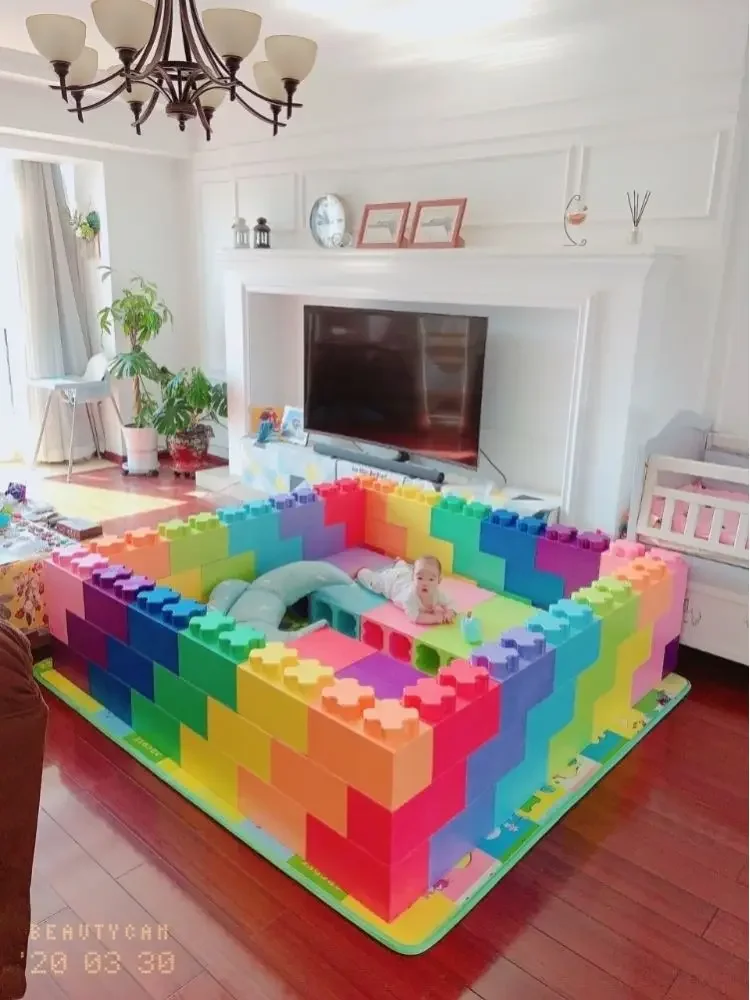 Children epp foam building block fence playground kindergarten large software mosaic building house brick wall