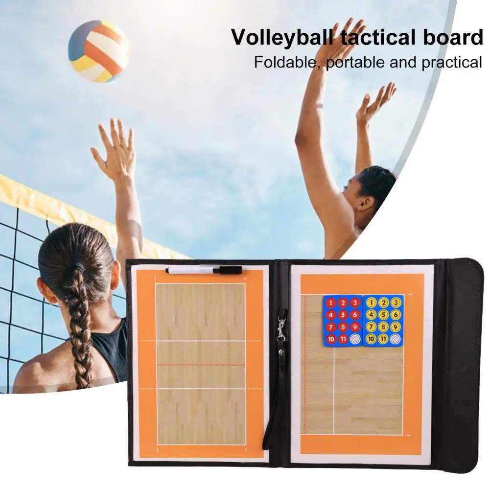 Volleyball Tactics Board Professional Tactics Board Portable Foldable Volleyball Coaching Board with Pen Lightweight for Coaches