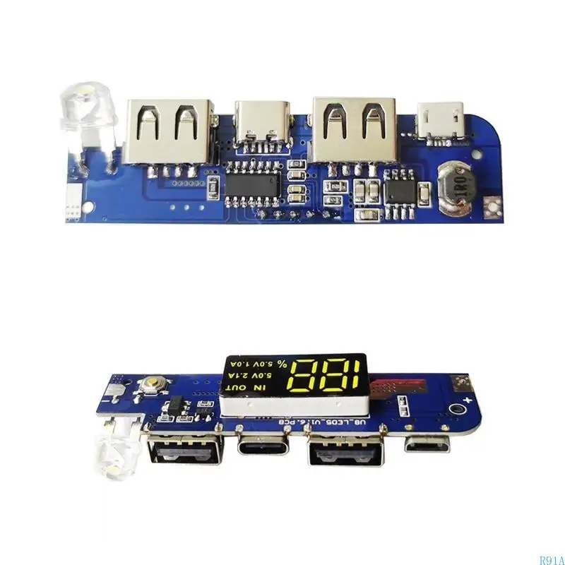 R91A DIY Tablet móvel Placa -mãe Placa circuito 3,7V 5V 2A Mobile Power Motherboard Module Parte