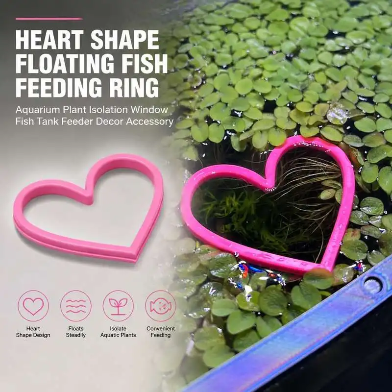 Heart Shaped Floating Fish Feeding Ring Aquarium Tank Fish Food Feeder Circle Accessory