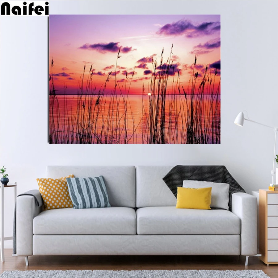 5D Diy Diamond Painting Scenery Sunset Full Drill Diamond Embroidery Cross Stitch Rhinestone Picture Home Decor Drop Ship