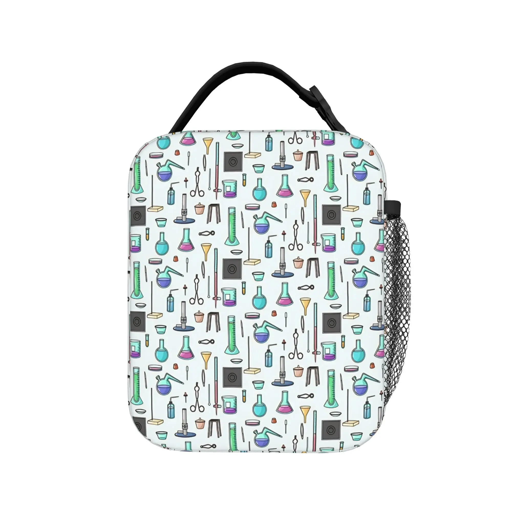 Chemistry Science Test Tubes Lab School Subject Lunch Bag Lunch Box For Women Portable Insulated Cooler Bag  Tote Food Bags