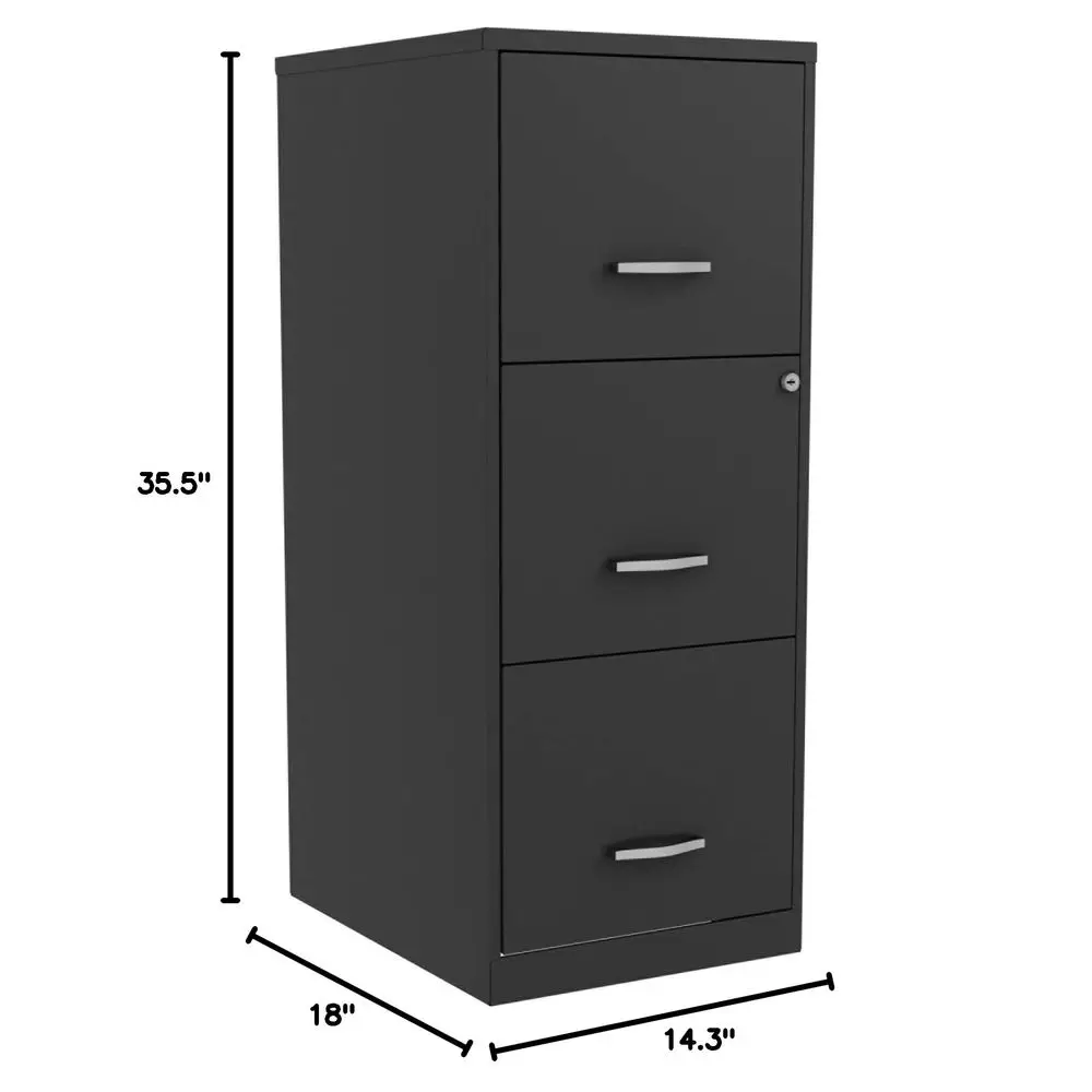 

NuSparc 3 Drawer Locking Filing Cabinet PreAssembled Steel Construction SpaceSaving Design is Perfect for Home and Small Office