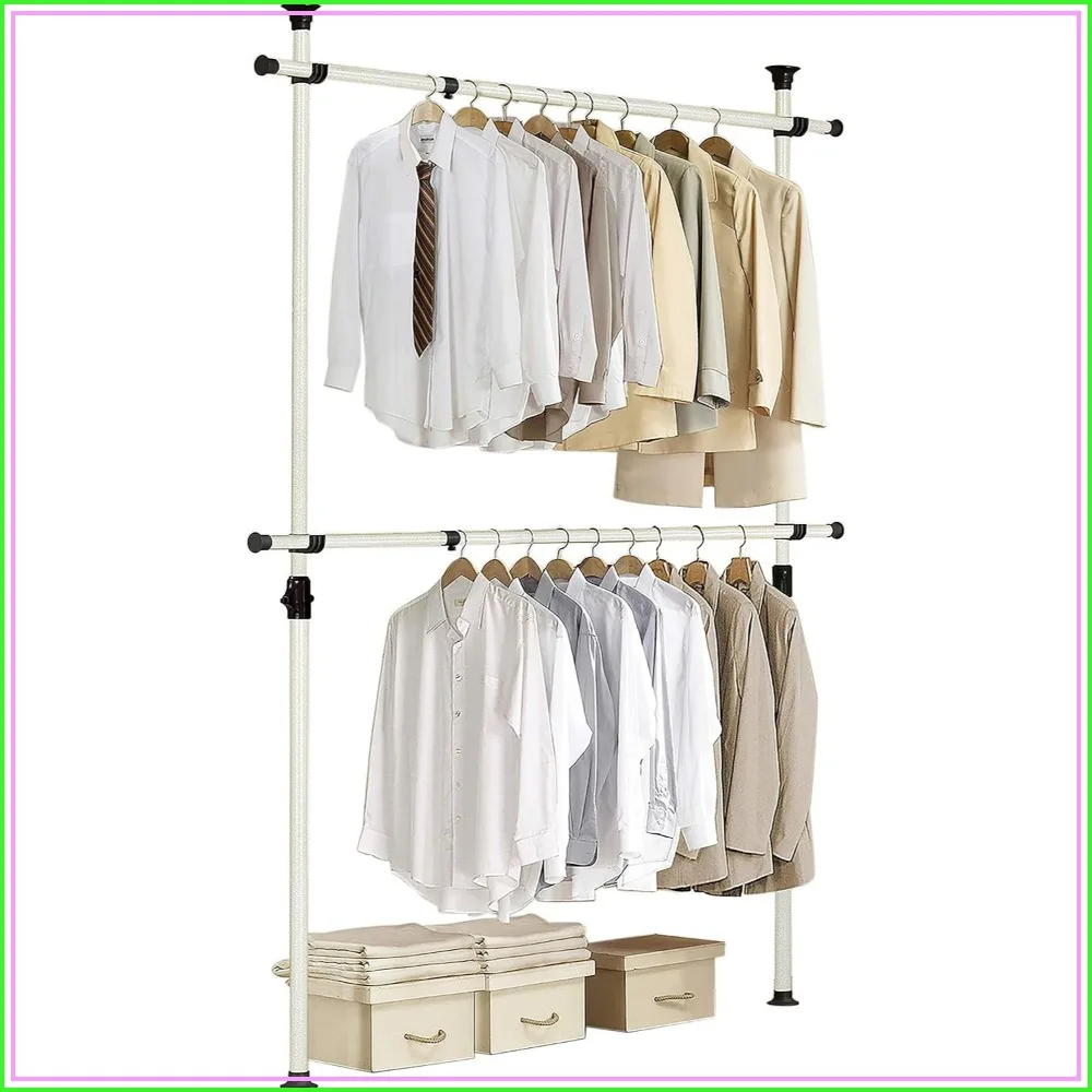 Heavy Duty Adjustable Garment Rack, One Touch Assembly, 352 LBS, Freestanding Metal Closet Rack