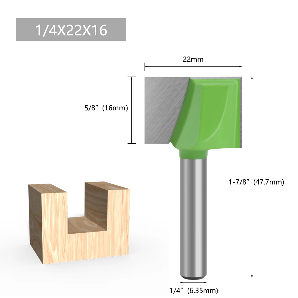 1/4-Zoll-Schaftfräser-Set, TCT-Bodenfräser, 13-teiliges Holzschlitzwerkzeug mit verschiedenen Schnittlängen (10-32 mm) – Detail 11