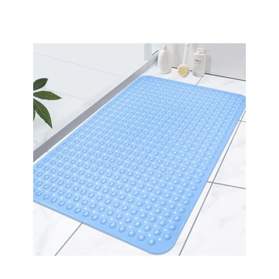 

Очень большой противоскользящий коврик для душа 47,2 x 31,5 дюймов с дренажными отверстиями и присосками, мягкий, с возможностью обрезки