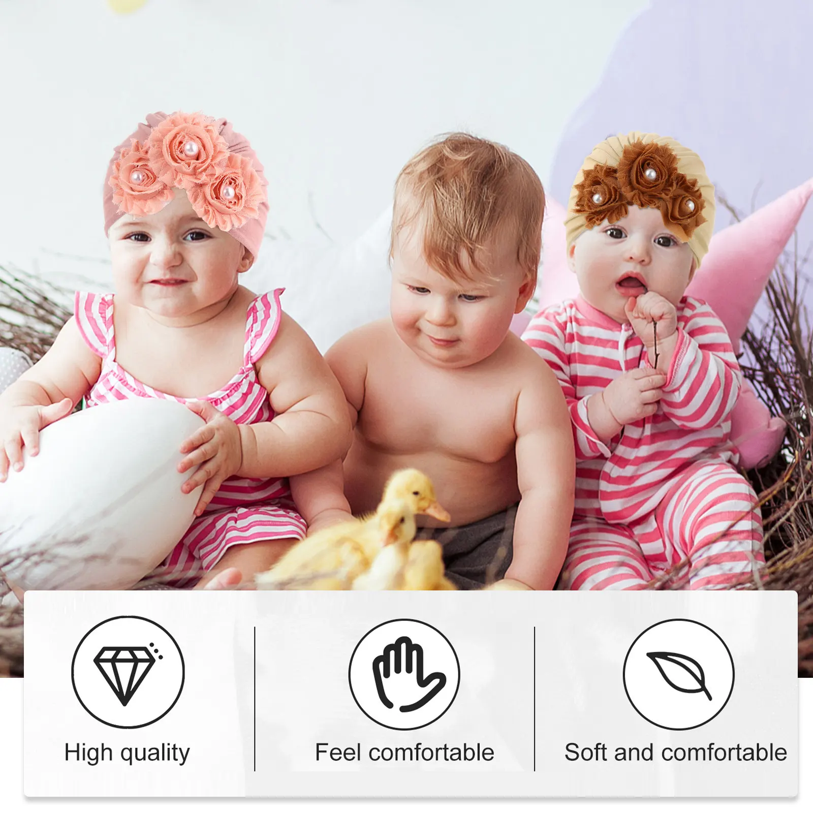 

2 шт. детских шапок, шапочка-бини для новорожденных, реквизит для фотосессий, детский тюрбан, хлопковая декоративная головная повязка для детей