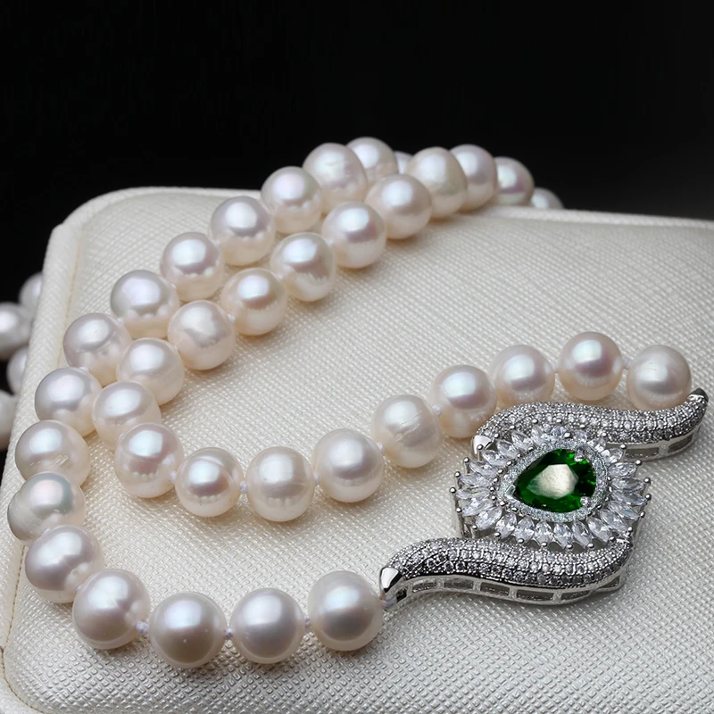 New Exquisite Long Pearl Necklace for Women,Wedding Freshwater Natural Pearl Necklace Sweater Engagement Gift