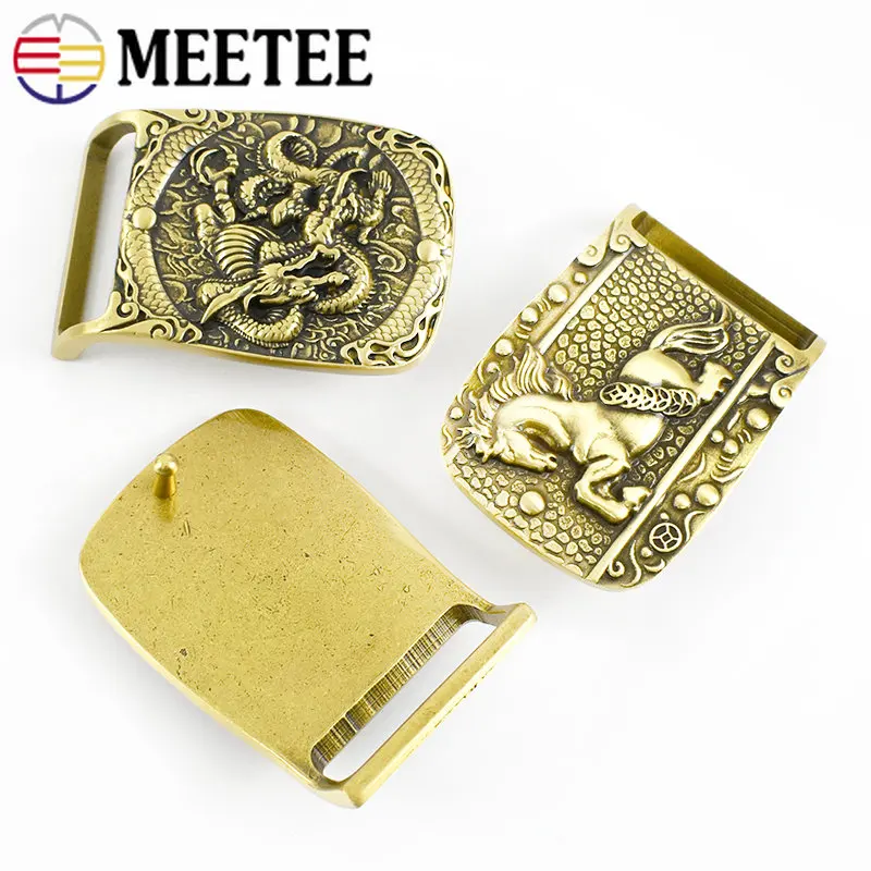 1Pc Meetee Solid Brass Metal Buckle Men Women Belt Head Fit For Belts 37-38mm DIY Leather Crafts Jeans Accessories YK159