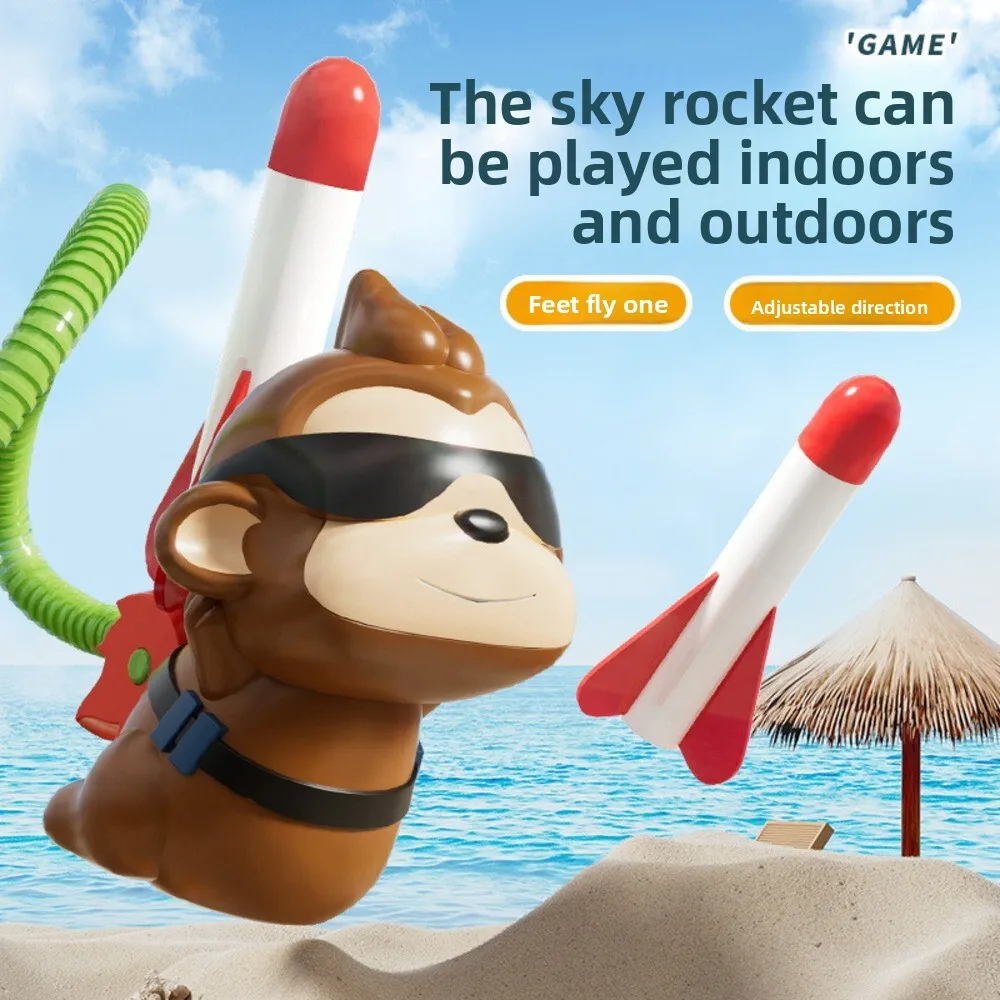 لعبة قاذفة الصواريخ للأطفال في الهواء الطلق مع أضواء LED، صواريخ إسفنجية تعمل بالهواء المنشط للأولاد والبنات #2