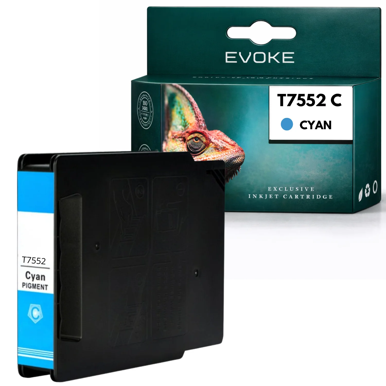 Evoke Compatibele Inkt voor Epson T7552 T-7552 T755Xlc T-755Xlc Cyaan Workforcepro Wf-8010 Wf-8090Dw Wf-8090Dtwc