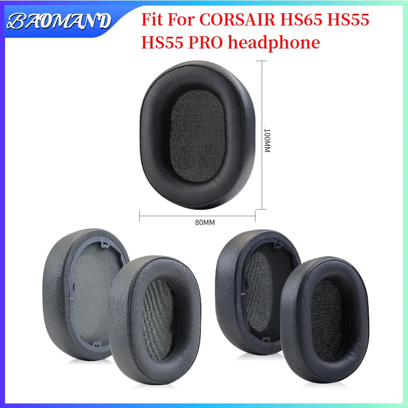 

Replacement Earpads for CORSAIR HS65 HS55 HS55 PRO Headset Headphones Leather Sleeve Earphone Earmuff