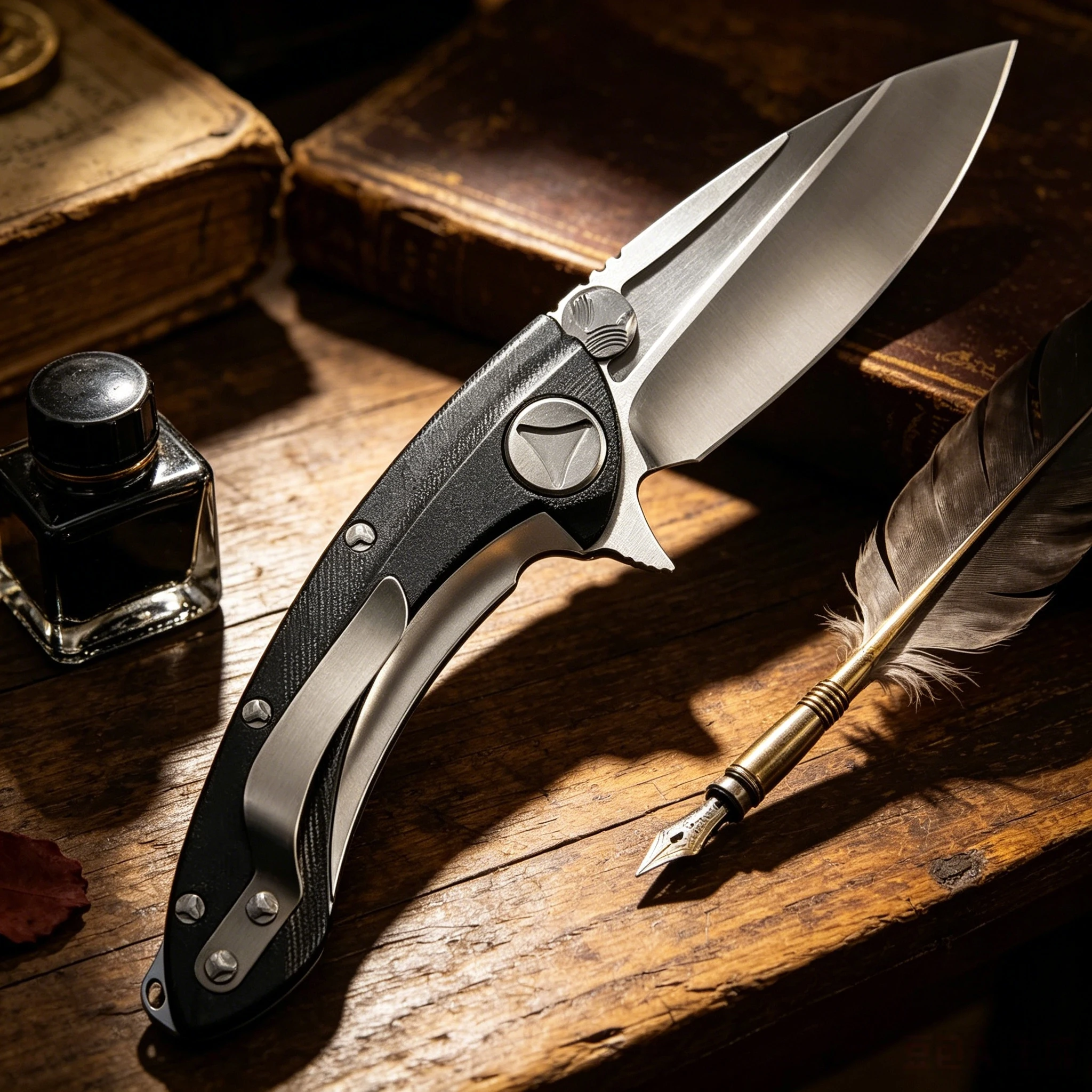Whale Shark - EDC Personalized Folding Knife, D2 steel, G10 handle, ball bearing, portable pocket knife for easy carry