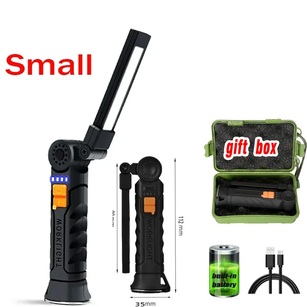 Heinast 1pc COB LED Arbeit Licht Dimmbare USB Aufladbare LED Taschenlampe Inspektion Lampe Mit Magnet & Haken 14500/18650 Batterie taschenlampe licht 8