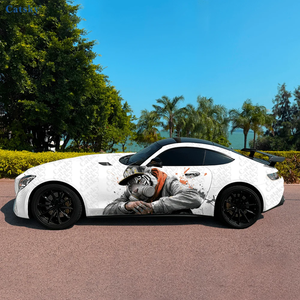 

Специальный тигровый человек, крутая автомобильная виниловая наклейка, самоклеящаяся наклейка из ПВХ, подходит для грузовиков, внедорожников, украшения, автоаксессуары, подарок