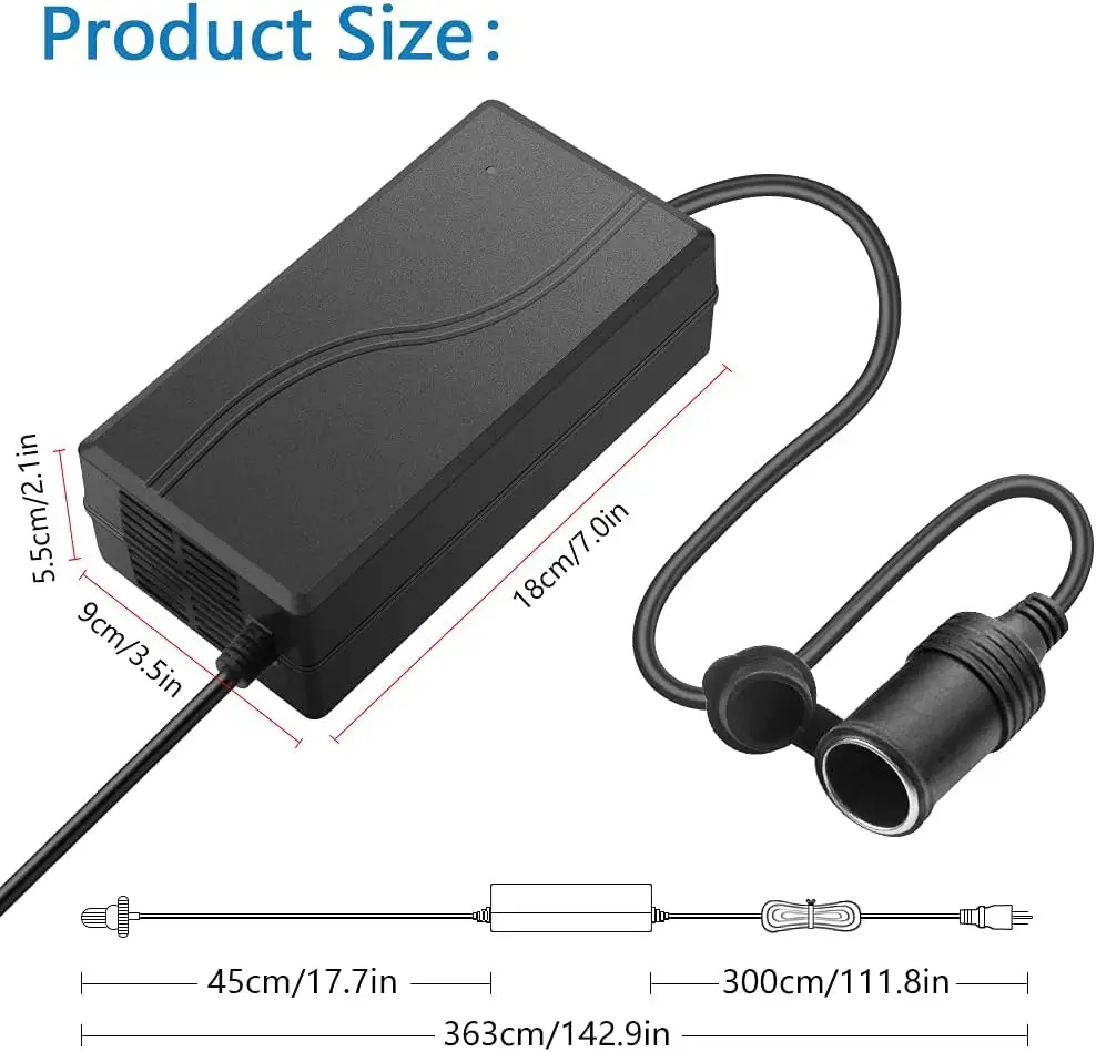 12v cigarette lighter adapter to ac wall outlet AC to DC Converter 220V to 12V Converter 360W 30A Adapter with Cigarette  Lighter Socket to Wall Outlet Adapter AC/DC Car Adapter