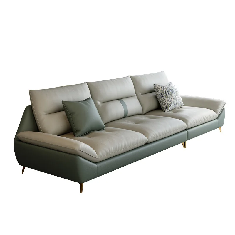 

Light luxury technology cloth sofa, small apartment Nordic modern simple, straight row fabric latex sofa