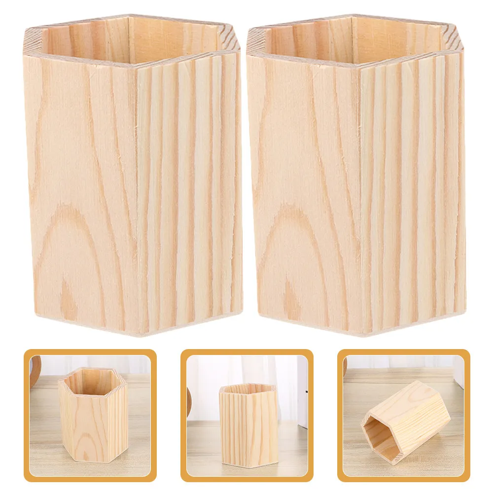 

Набор из 6 штук: Подставка для ручек из массива дерева, шестигранный настольный органайзер, держатель для карандашей из натуральной сосны, подставка для кистей для макияжа для офиса и школы