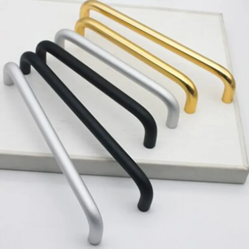 Poignées de porte d'armoire de cuisine en alliage d'aluminium de Type U, diamètre du matériel 10mm, boutons de tiroir, poignée de meubles d'amélioration de l'habitat