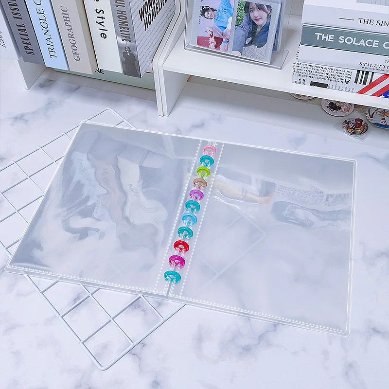 A4 Mushroom 11 Holes Binder Planner Pockets Pages Kpop Photocard Collect Book Transparent Sheets Mushroom Hole Removale Sleeves