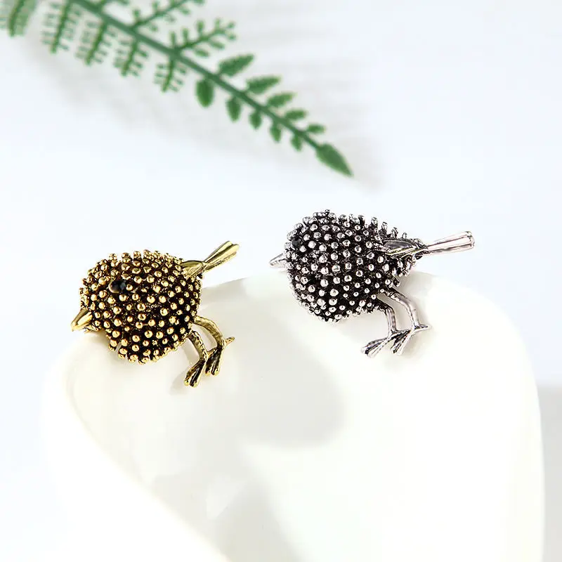 

Cross border fashion retro personality animal sparrow chest flower brooch coat suit clothing brooch accessories
