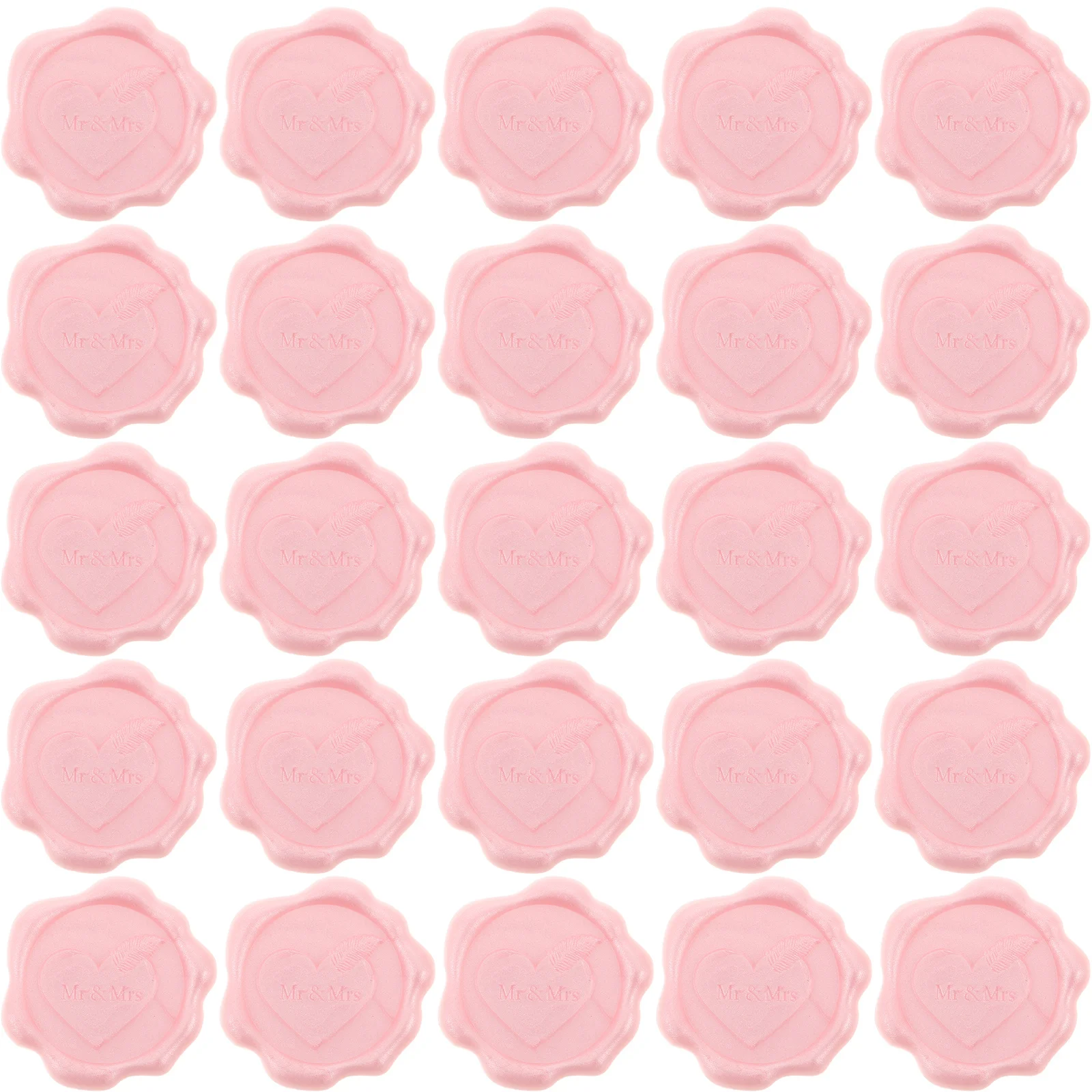 50Pcs Wedding Wax Seal Stickers Heart Pattern Self Adhesive Invitations Envelopes Holiday Cards Wrapping Seals Decoration