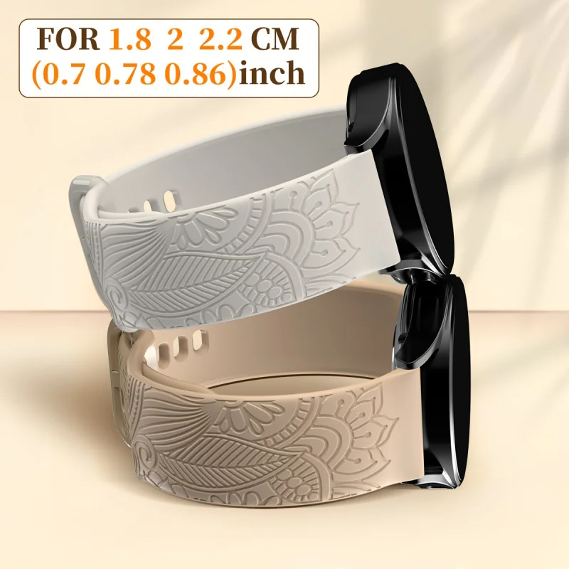 

A Carved Printed Watch Band For Samsung Watch 7/6/5/4/FE Sports Strap For Garmin Vivoactive 5 For Huawei Non-slip Watchband