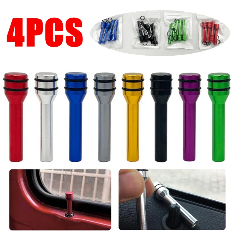 4Pcs 49mm Universal Car Truck Interior Door Lock Knob Pull Pins Aluminum Alloy Auto Car Security Insurance Door Lock Pins Knob