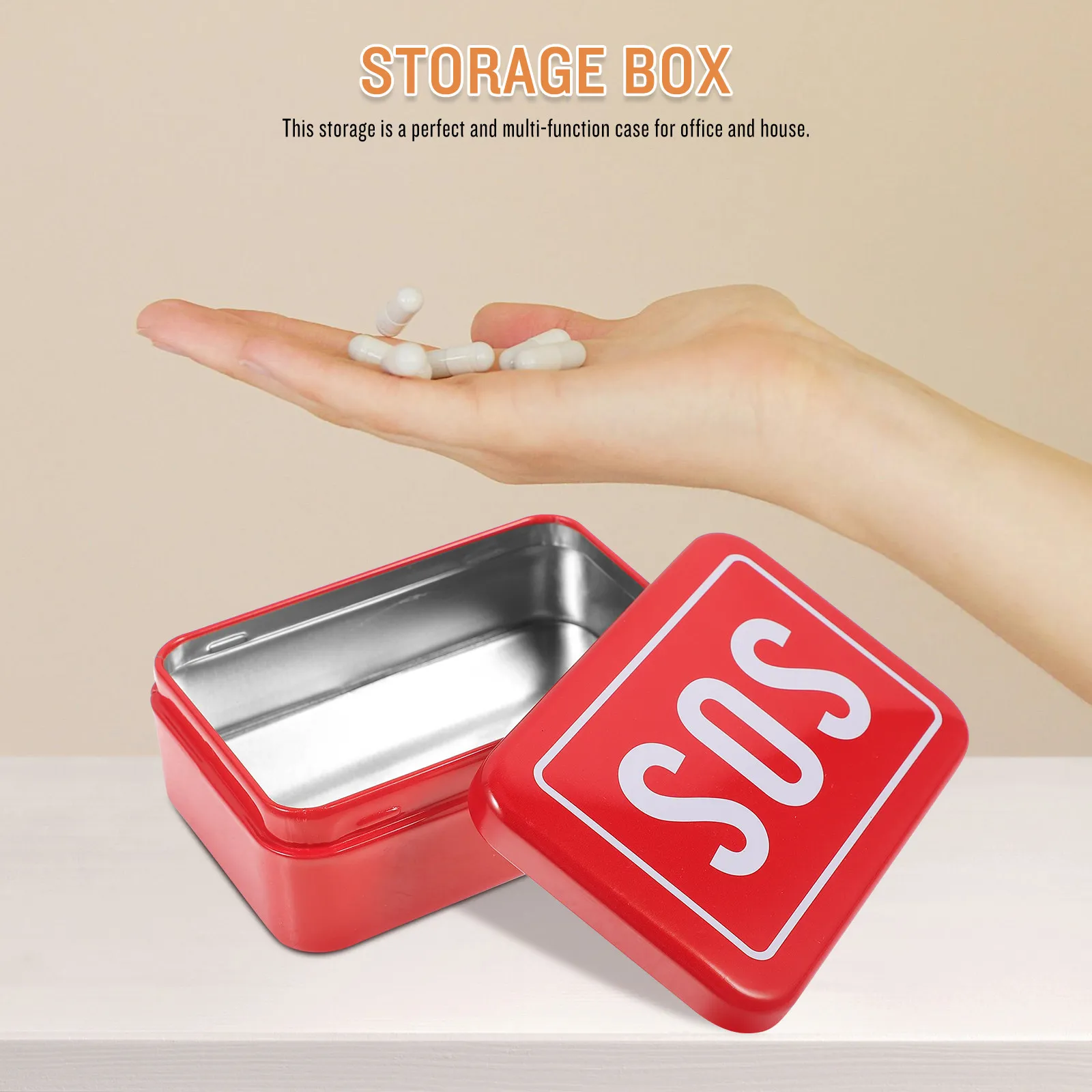 

Portable Medicine Organizer Box Tinplate First Aid Case Outdoor Emergency Travel Storage Cabinet Medicine Box First Aid Case