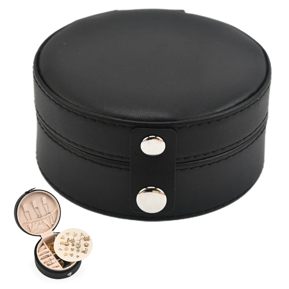 Portable Buckle Jewelry Box Large Travel Case Ring Earrings Storage Organizer Compact Jewelry Holder