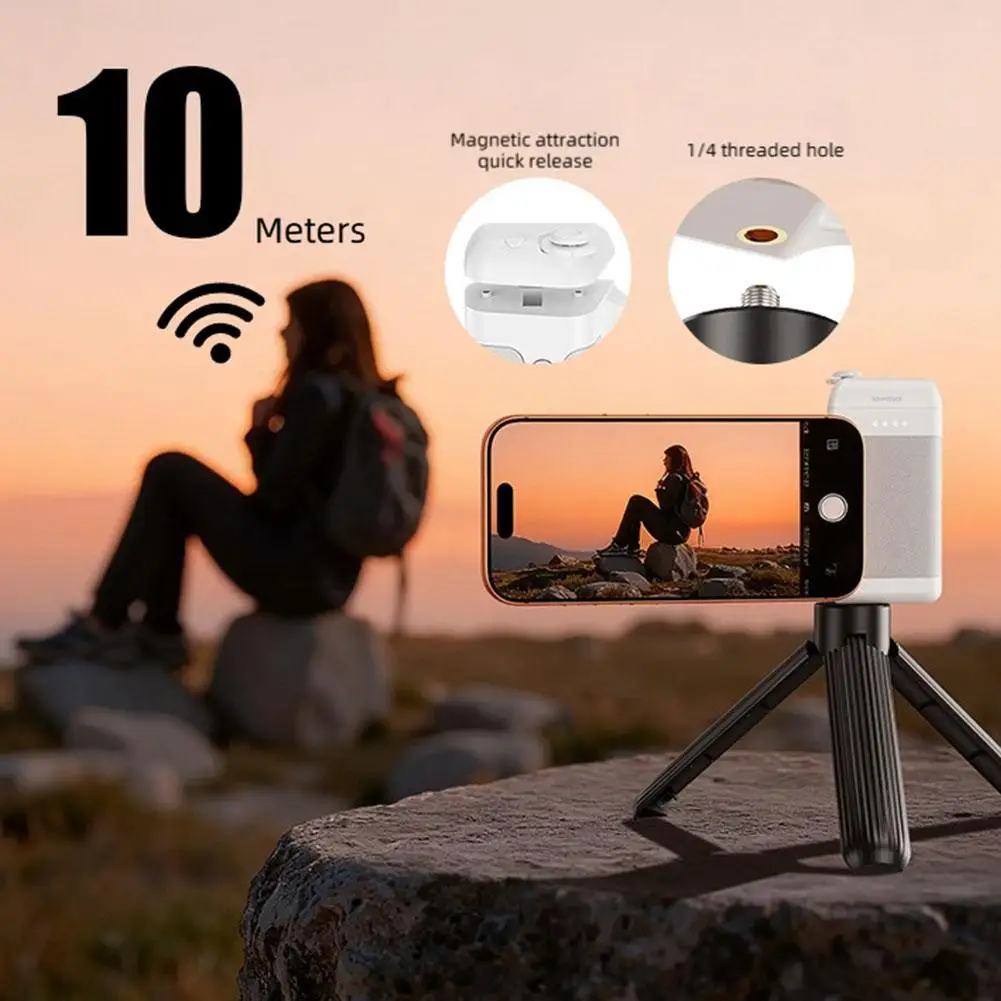 Smartphone Kamera Shutter Grip Bluetooth Selfie Griff Kamera Foto Stabilisator mit Fülllicht für iPhone Android