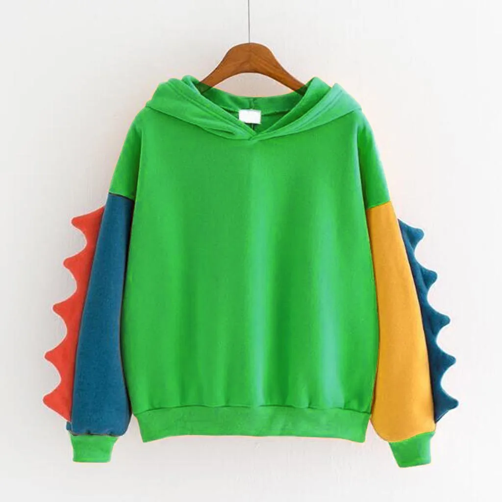 Women Kawaii Dinosaur Hoddie Loose Sweatshirt Long Sleeve Top Fashion Funny Pullover Autumn Clothes Women\'S Autumn Clothing