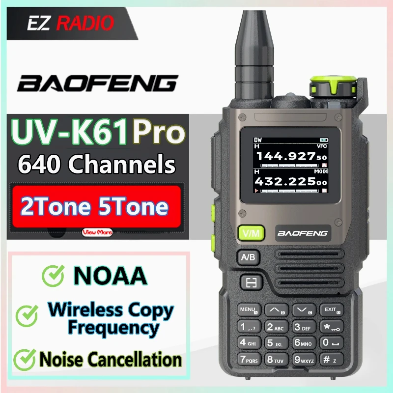 BF-K61 Pro Baofeng اسلكية تخاطب UHF VHF نسخة لاسلكية تردد متعدد الموجات 640CH نوع C شاحن #2