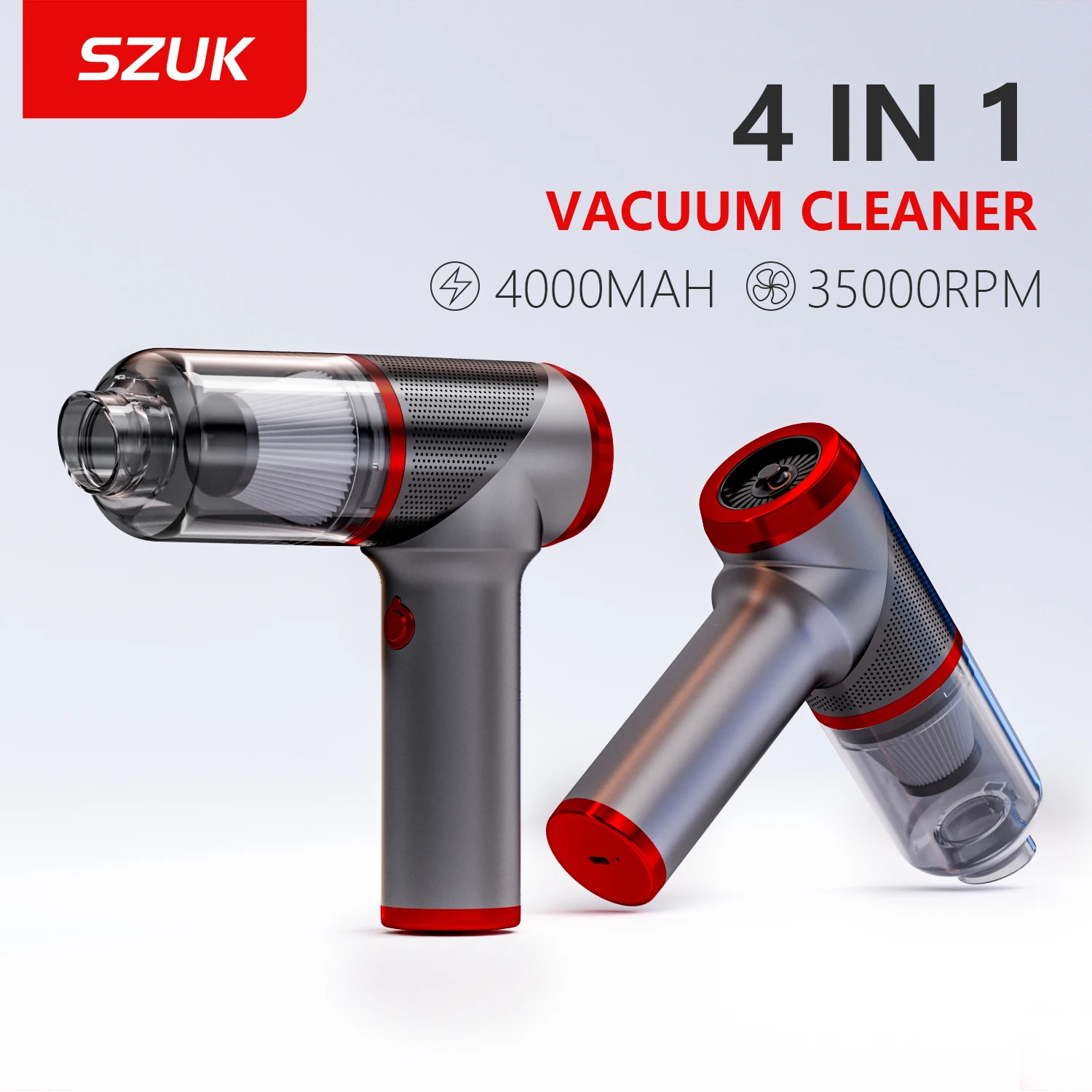 SZUK Car Vacuum Cleaner Wireless Handheld Strong Suction Cleaning Machine Mini Portable Vacuum Cleaner for Car Home and keyboard