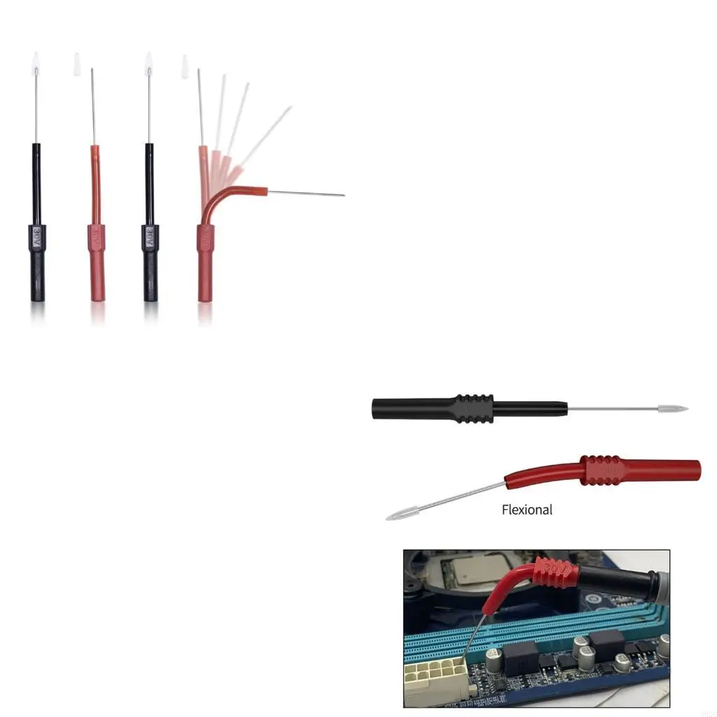 G92C 2Pcs Universal Extention Piercing Needle Tip Probe Multimeter Test Probe Tip