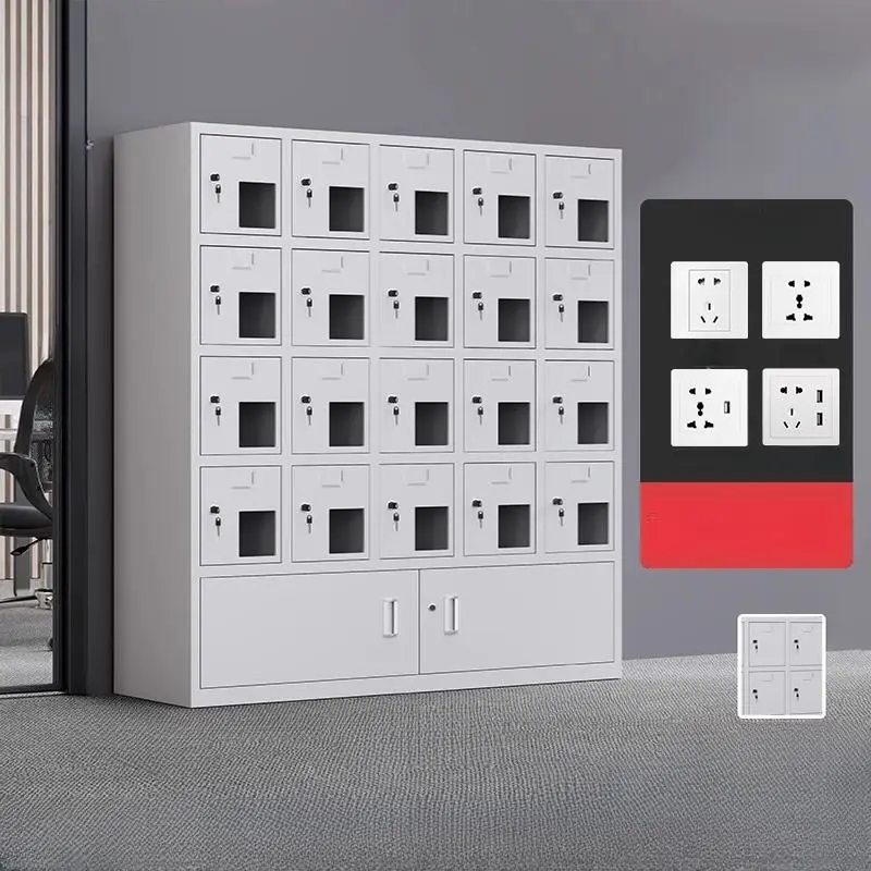 Customized Modern 12-Door Metal Steel Storage Cabinet Cell Phone Charging Locker for Office School Gym Supermarket Hospital Use