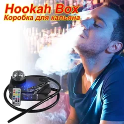 Shisha Set Backlight with LED Light Acrylic Hookah Кальян Nargila Cachimba Water Pipe Complete Smoking Shisha Accessories Gift