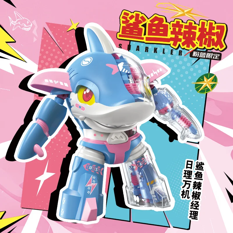 Mini figura de Iron Man de dibujos animados, tiburón, pimienta, pepino, juguete para regalo, edición limitada, azul, rosa, escorpión, rey, araña, Robot de juguete