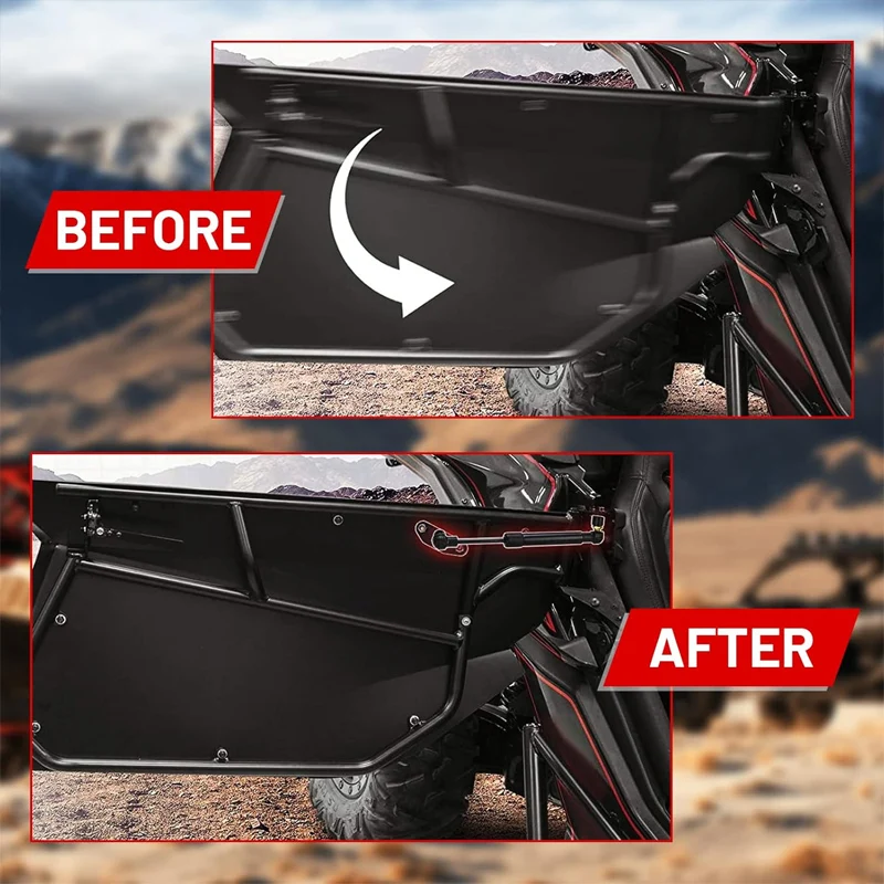 캔암 매버릭 X3, 매버릭 X3 MAX 2/4 도어 2017-2024용 X3 UTV 블랙 알루미늄 아노다이징 도어 오프너 세트