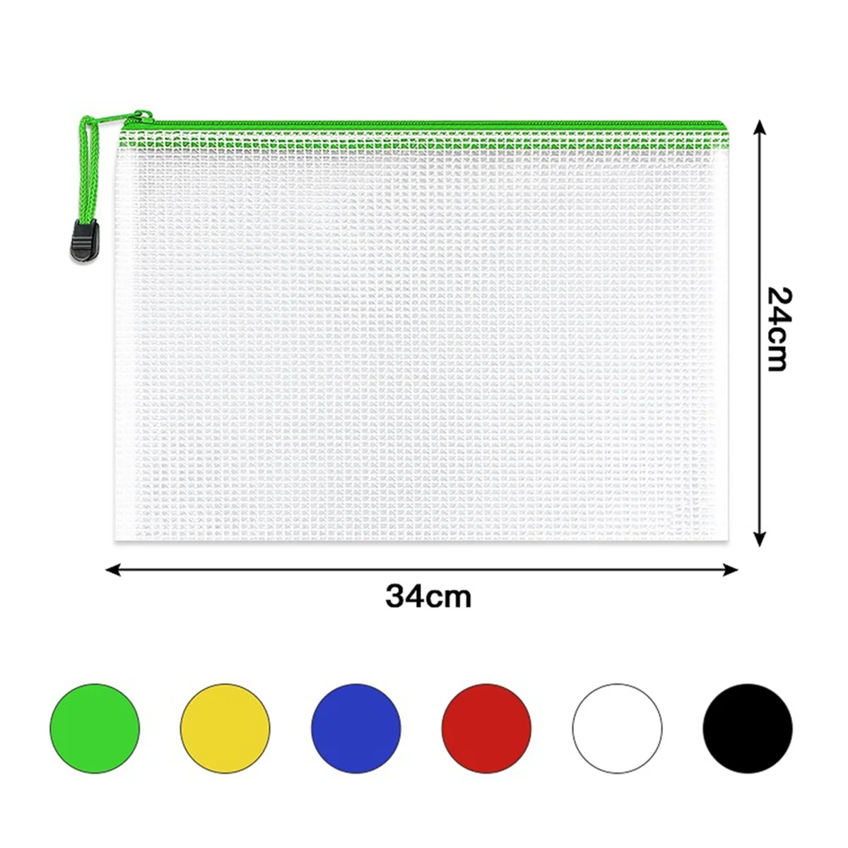 12ชิ้นโฟลเดอร์ซิป A4ถุงตาข่ายกระเป๋าใส่เอกสารซิปพลาสติกขนาดตัวอักษร/ขนาด A4สำหรับเครื่องใช้สำนักงาน