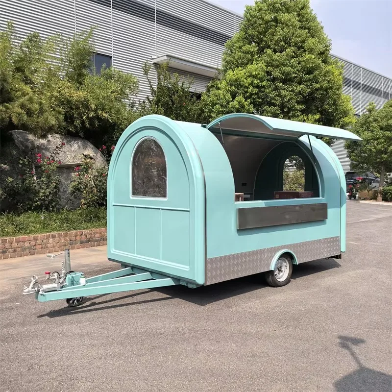Custom Round Type Mobile Food Trailer - Pizza Ice Cream Coffee Taco Fast Food Concession Kiosk Cart