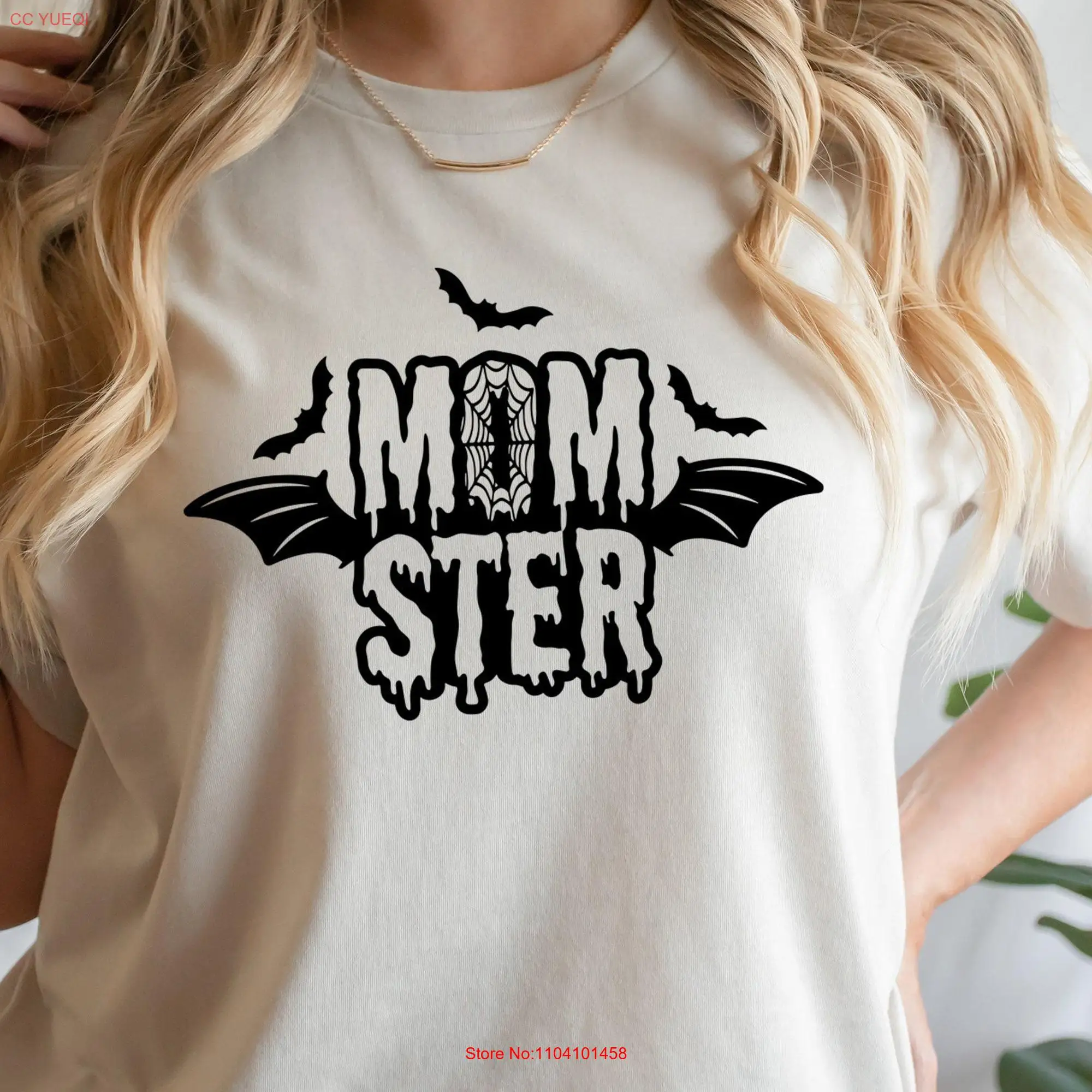 Momster T Shirt Monster Mother Family Horror Halloween Vibes Matching Witch Mommy long or short sleeves