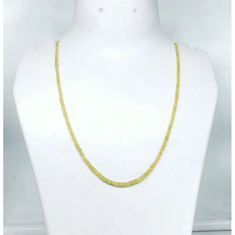 

Ожерелье из натурального желтого сапфира, граненые бусины 4-5 мм, 20 дюймов, ручная работа