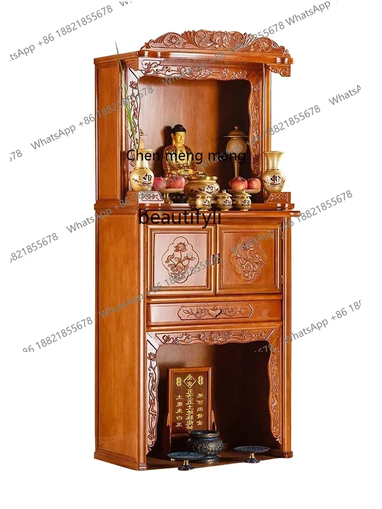 

X Бытовой блеск из цельного дерева, шкаф God of Wealth, блеск осанка, стол для предложений с буддийским алтарем Гуаньинь